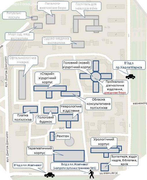 План корпусов больницы мечникова