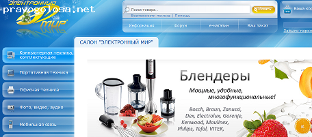 Отзыв на Интернет магазин "Электронный мир"