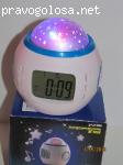 2,0" Модный LCD-музыкальный будильник с проектором звездного неба w/ Календарь / термометр (3 x AAA)