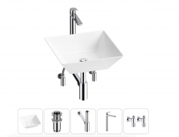 Накладная раковина для ванной комнаты Lavinia Boho Bathroom Sink 20215171R в наборе 5 в 1